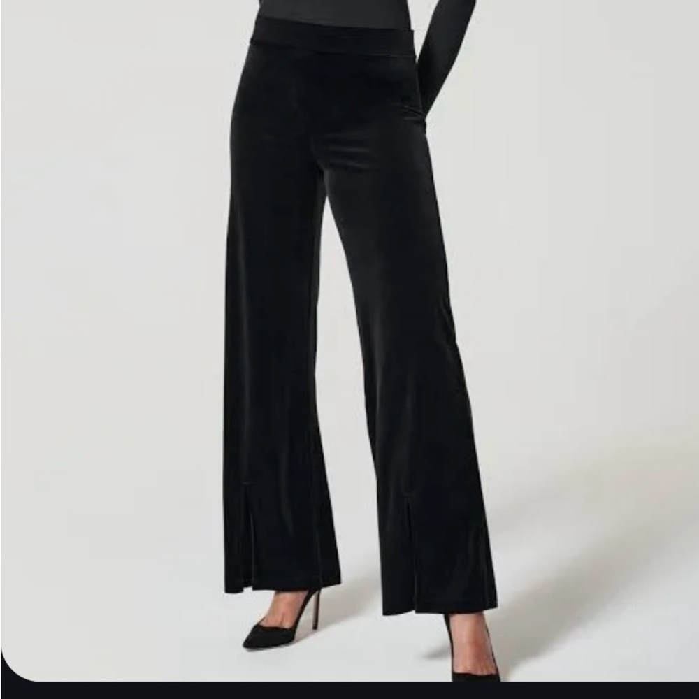 Spanx Velvet split hem wide leg pant